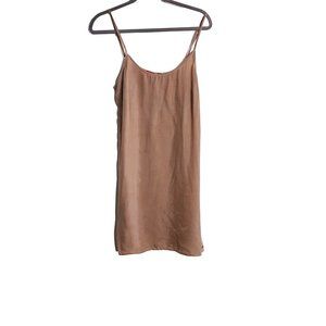 Womans Philanthropy Japanese Sand Wash Curpo Slip Dress SIze Medium Tan NEW
